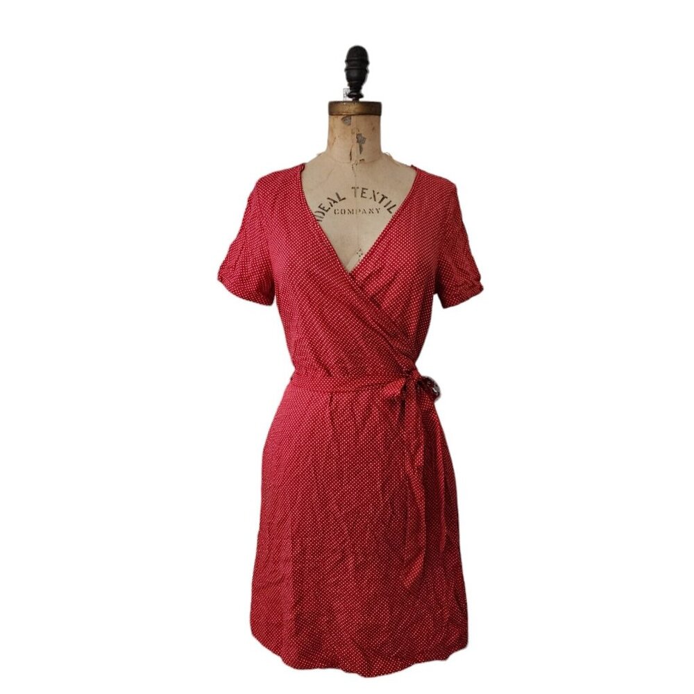 Roxy Polka Dot Wrap Dress Red M NWT